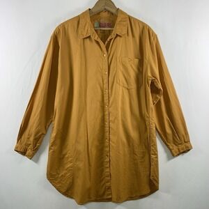 Gudrun Sjoden Womens 100% Organic Cotton Oversized Button Tunic Top Sz S Pockets